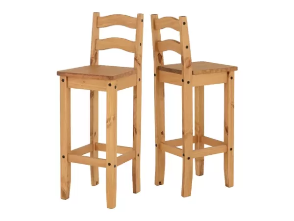 Image of Seconique Corona Pine Bar Stools Set of 2