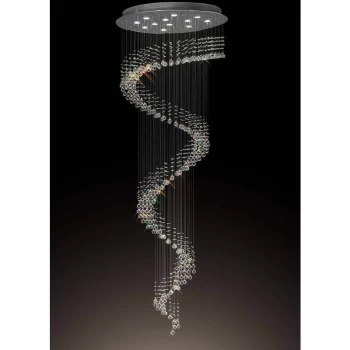 Image of Colorado Multi-Spiral 12 Light Pendant Polished Chrome / Crystal