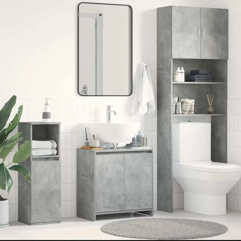 Image of VIDAXL Bathroom Cabinet Concrete Grey 60x33x61cm Engineered Wood Vidaxl 8720286015933
