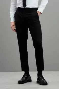 Image of Mens Super Skinny Fit Black Tuxedo Suit Trousers