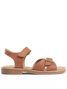 Image of Start-rite Girls Holiday Leather Summer Sandals With Adjustable Staps - Tan, Brown, Size 9 Younger