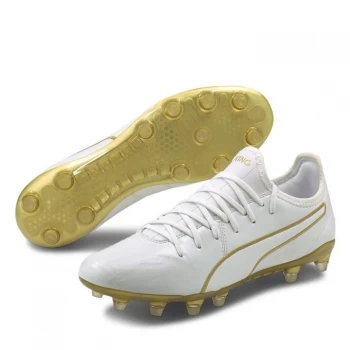 Image of Puma King Pro FG Football Boots - White/TeamGold