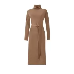 Image of French Connection Renji Modal Rollneck Midi Dress - Brown