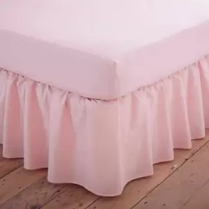 Image of Poetry Plain Dye 144 Thread Count Combed Yarns Pink Double Platform Valance - Charlotte Thomas