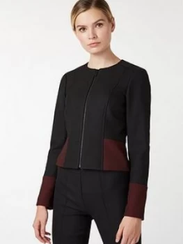 Image of HOBBS Corinne Jacket - Black Bordeaux, Black Bordeaux, Size 16, Women