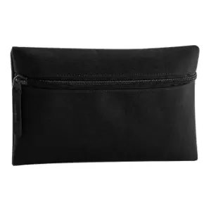 Image of Quadra Classic Zip Up Pencil Case (Pack of 2) (One Size) (Black)