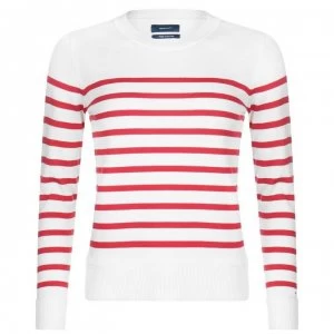 Image of Gant Classic Stripe Crew Neck Sweatshirt - 620 Bright Red