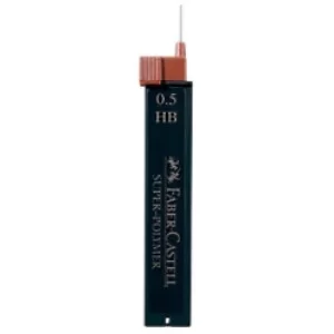 Image of Faber-Castell Mechanical Pencil Leads Refill Super Polymer 0.5mm HB Black Pack of 12