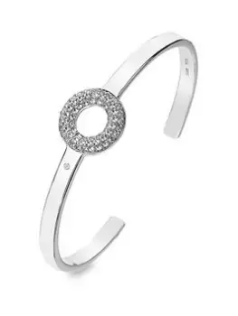Image of Hot Diamonds Forever White Topaz Bangle, Silver, Women