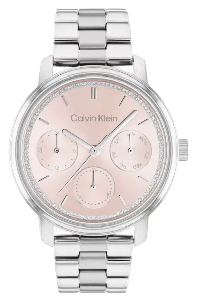 Image of Calvin Klein 25200176 Womens Pink Dial Stainless Steel Watch