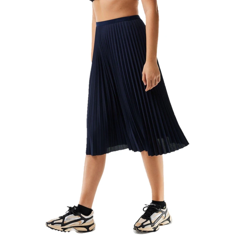 Image of Lacoste Long Pleated Skirt Navy Blue female 6 (34)
