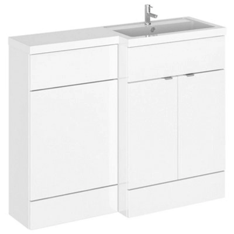 Image of Hudson Reed Fusion 1105mm Rh Gloss White Basin & Wc Combination Unit