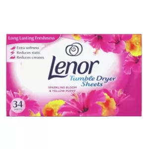 Image of Lenor Fabric Tumble Dryer Pink Blossom Sheets 34 Pack