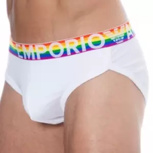 Image of Emporio Armani Rainbow Cotton Briefs - White M