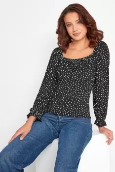 Image of Long Sleeve Polka-Dot Top