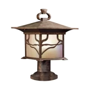 Image of Kichler Morris Outdoor 1 Light Pedestal Lantern Copper IP44