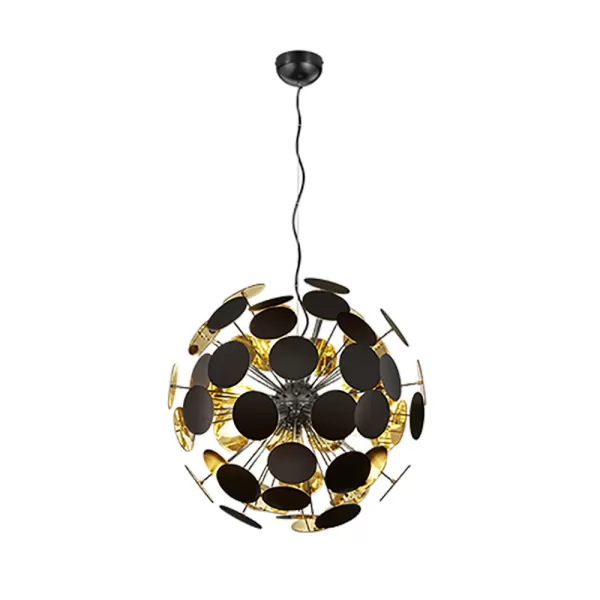 Image of Discalgo Young living 6 Light Spherical Pendant Ceiling Light Black Matt