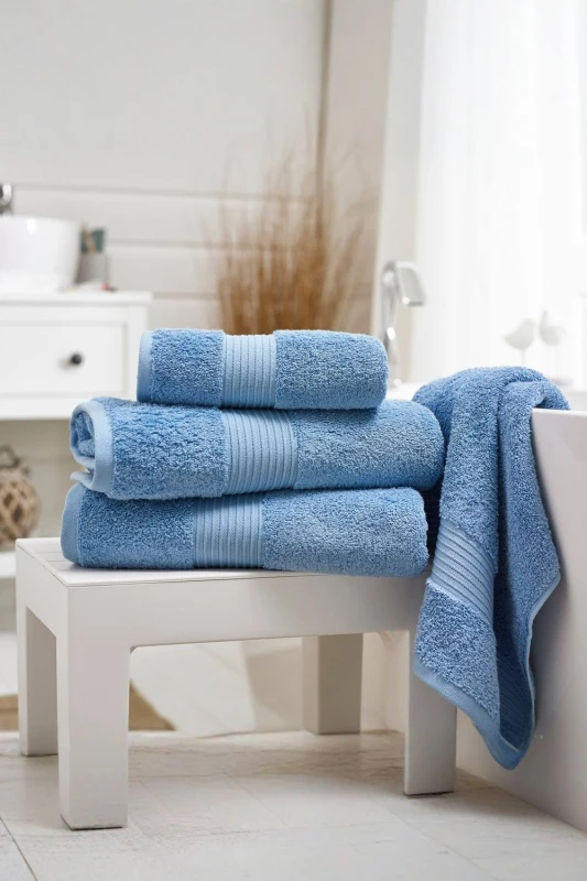 Image of Deyongs Bliss Pima 4 Piece Towel Bale - 2 x Hand & x 2 Bath Towels in Cobalt Cobalt Unisex