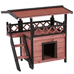 Image of PawHut Cat House Brown 500 mm x 770 mm x 730 mm