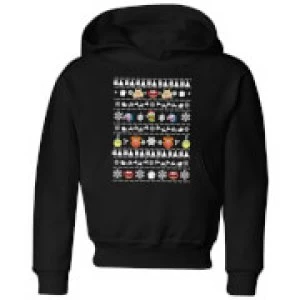 Image of Muppets Pattern Kids Christmas Hoodie - Black - 7-8 Years