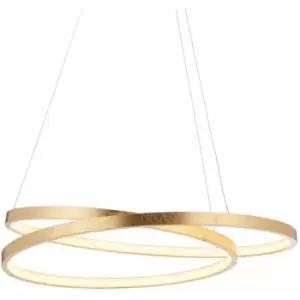 Image of Led Ceiling Pendant Light 33W Warm White Gold Leaf Infinity Feature Strip Lamp