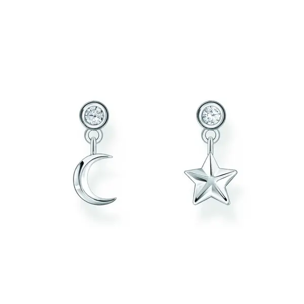 Image of Thomas Sabo Sterling Silver Basics White Zirconia Ear Studs H2293-051-