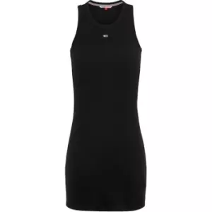 Image of Tommy Jeans Essential Rib Tank Bodycon Dress - Black