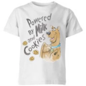 Image of Scooby Doo Powered By Milk And Cookies Kids T-Shirt - White - 7-8 Years - White