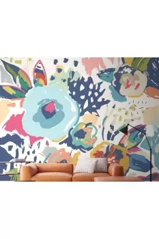 Image of Abstract Floral Wall Mural