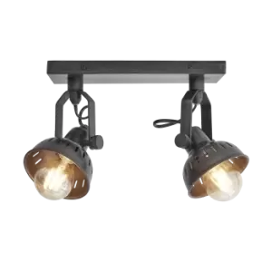 Image of Industville Swivel Spotlight Wall Light - Double - Pewter
