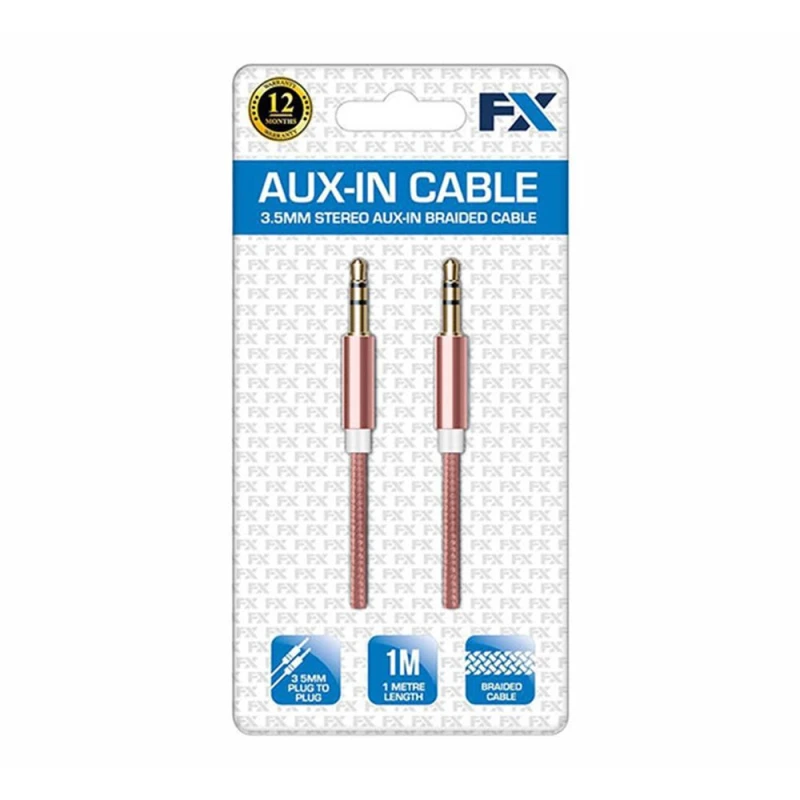Image of FX Powabud 'Aux-In-Cable' 3.5mm Braided Rose Gold Rose Gold unisex