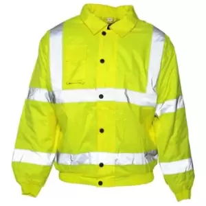 Image of Absolute Apparel Mens Hi Viz Bomber Jacket (M) (Saturn Yellow) - Saturn Yellow