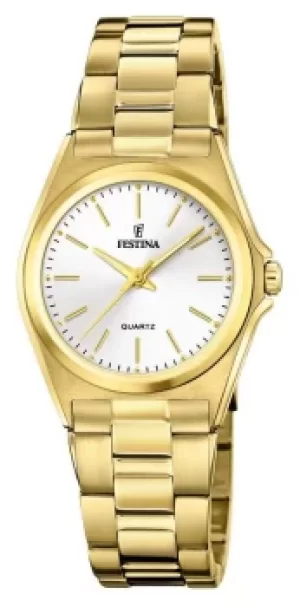 Image of Festina F20557-2 Womens Gold Tone Bracelet Wristwatch
