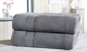 Image of Rapport Home Two Piece Royal Velvet Touch Bath Sheet Set: White