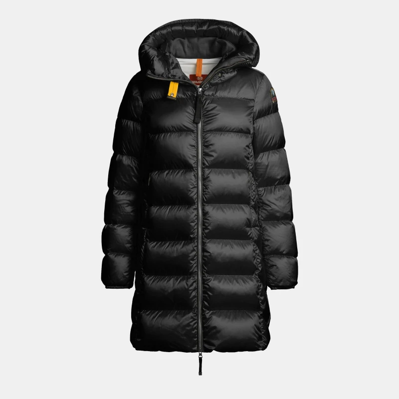 Image of Parajumpers Womens Marion Hooded Duck Down Water Resistant Short Puffer Jacket Black female 8 (XS)