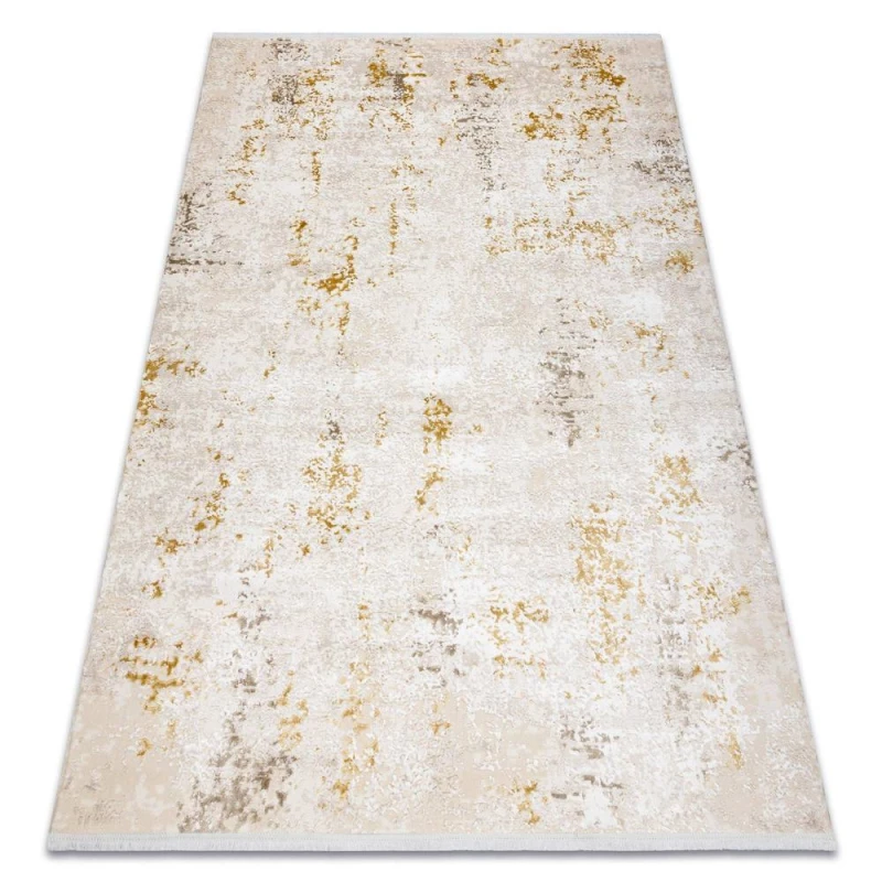 Image of RUGSX Modern carpet DUKE 51546 cream / gold - Vintage, structured, very soft, fringes beige 280x370cm D1915