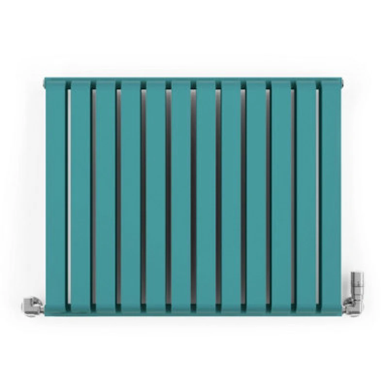 Image of Terma Warp Room Teal Hydronic Horizontal Designer 2960Btu Radiator, (W)785mm X (H)630mm