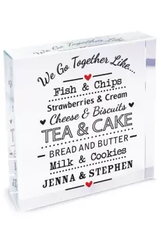 Image of Personalised We Go Together Crystal Block - Clear