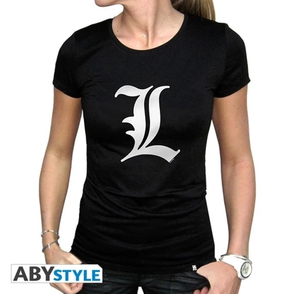 Image of Death Note - "L tribute" woman Small T-Shirt - Black - Basic