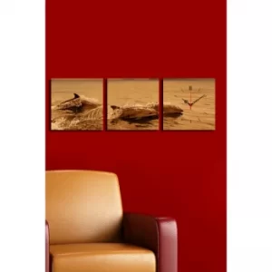 Image of 3P2828CS-7 Multicolor Decorative Canvas Wall Clock (3 Pieces)