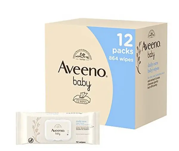 Image of Aveeno Baby Daily Care Wipes 72x x 12 Packs