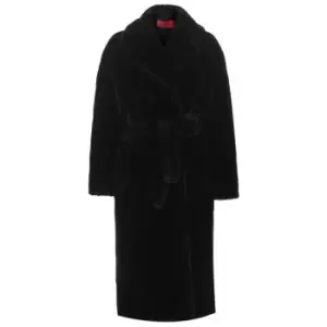 Image of HUGO Faux Fur Coat - Black