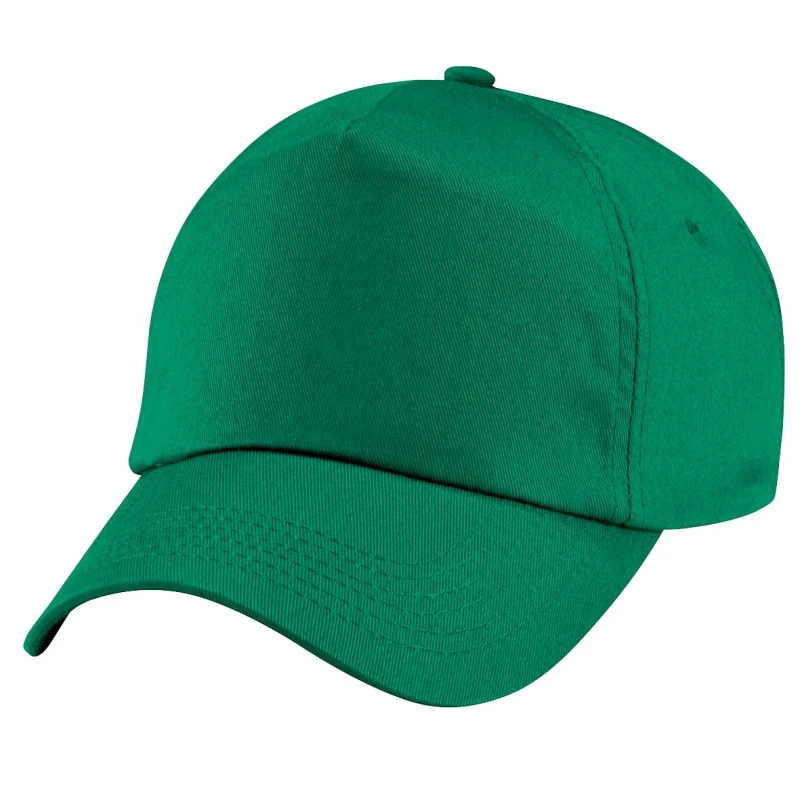 Image of Beechfield Plain Original 5 Panel Baseball Cap in Green Green Unisex One Size