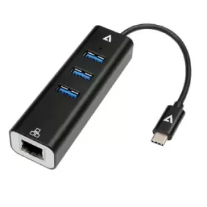 Image of V7 V7UCRJ45USB3 interface hub USB Type-C 1000 Mbps Black