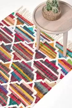 Image of Amsterdam Handwoven Cotton Chindi Kilim Pattern Rug