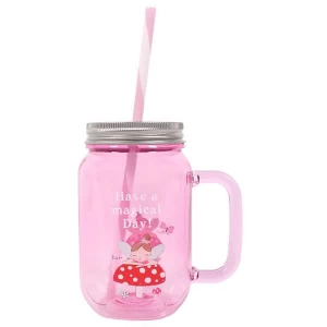 Image of Fleur Pink Drinking Jar