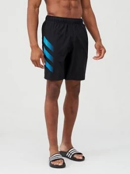 Image of Adidas 3 Stripe Swim Shorts - Black