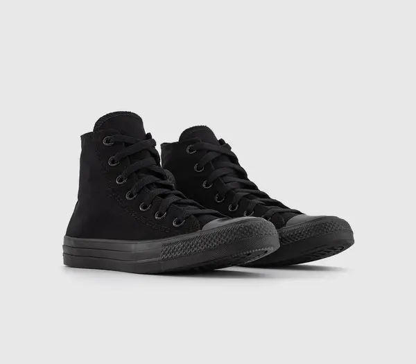 Image of Converse Black All Star High Monochrome Canvas Trainers, 6.5