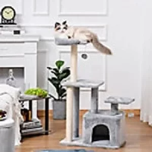 Image of PawHut Cat Tree D30-348 1140 x 600 x 400 mm Grey