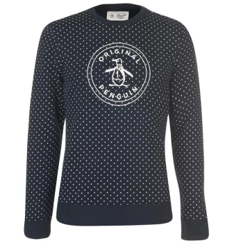 Image of Original Penguin Original Stamp Logo Sweater - Blue